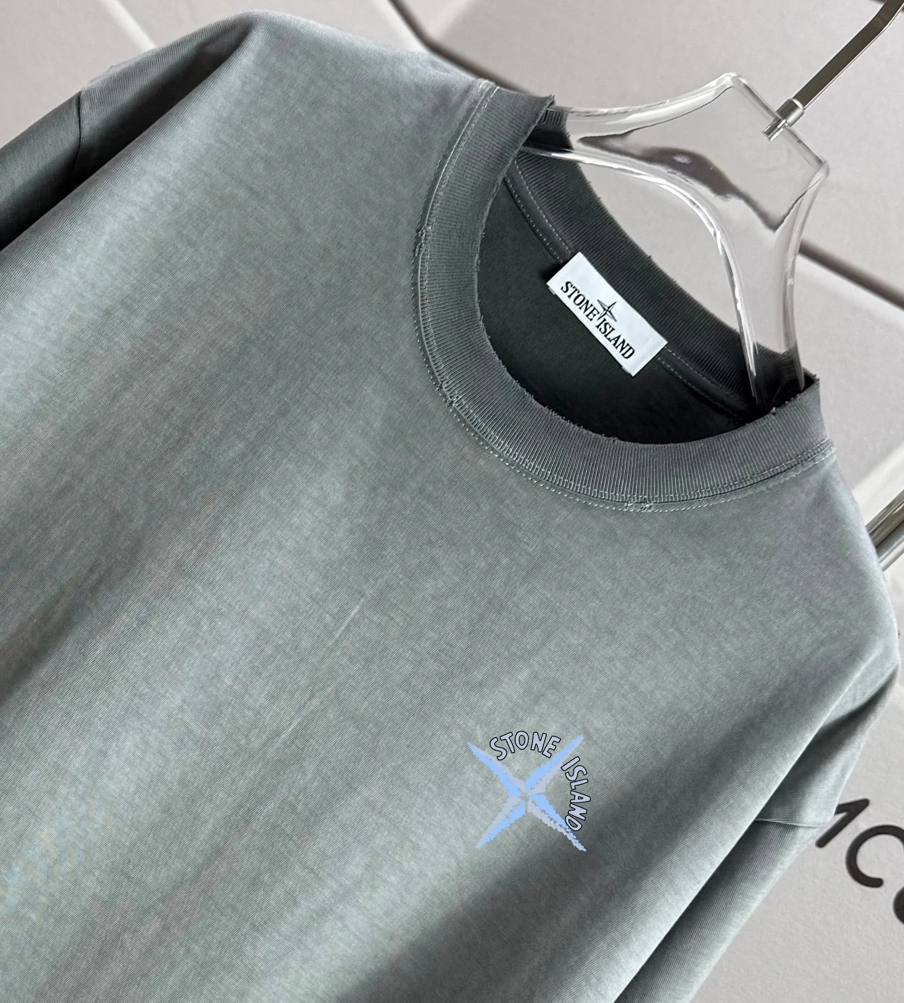 P160 Ston* islan* 石*岛 2025 autumn and winter new style, washed and worn 320g round neck short-sleeved tee, loose version for men and women, color: washed black, washed white, washed gray, washed brown gray Size: S M L XL XXL Size: S (90-130 catties) M (120-150 catties) L (140-165 catties) (160-180 catties) XXL (180-210 catties)